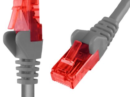 Kabel RJ45 CAT 6 U/UTP AWG24 szary 15m