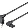 Kabel zasilający ósemka C7 Goobay 2x90 czarny 0,5m - obrazek 2