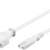 Kabel zasilający ósemka C7 Goobay biały 1,8m - obrazek 2
