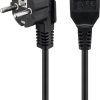 Kabel zasilający C15 kątowy Goobay czarny 2m